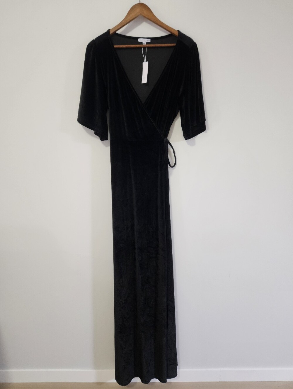 Baltic Born Black Velvet Wrap Dress Maxi Dress XXXL